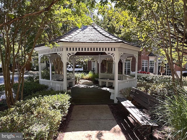 exterior space with a gazebo