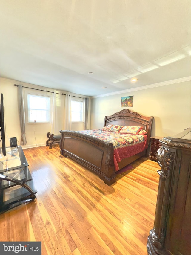 bedroom featuring light hardwood / wood-style flooring