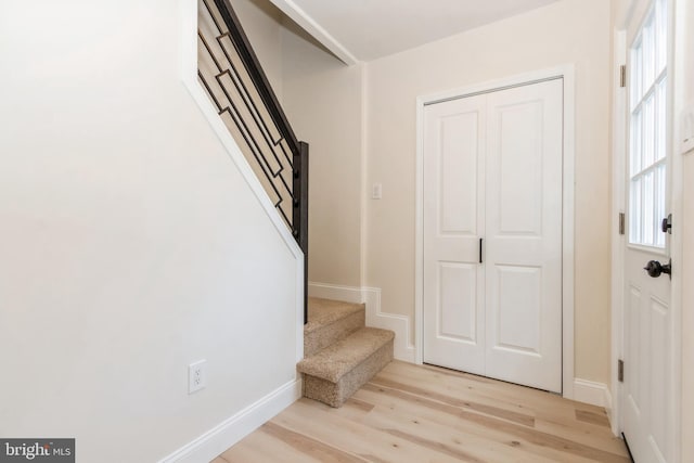 entryway featuring light hardwood / wood-style flooring