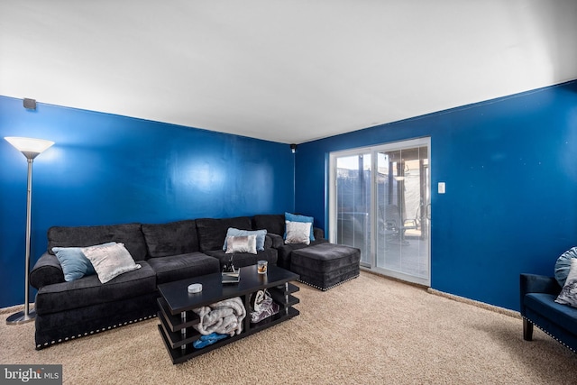 living room featuring carpet floors