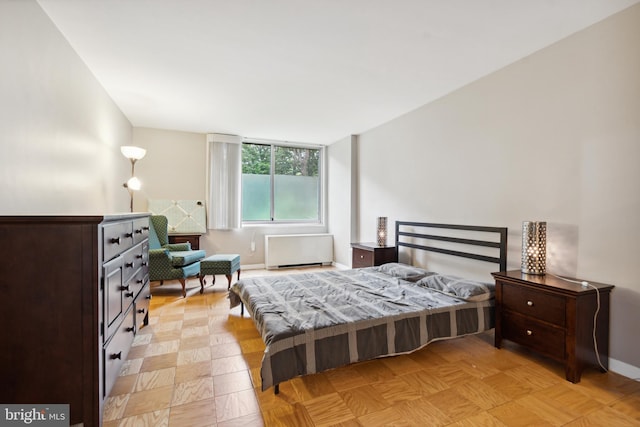 bedroom with radiator