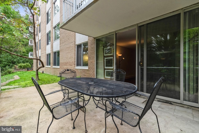 view of patio / terrace featuring a balcony