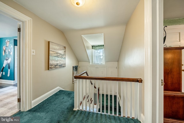 bonus room featuring lofted ceiling and carpet