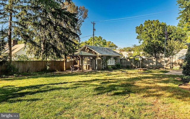 view of yard featuring a gazebo