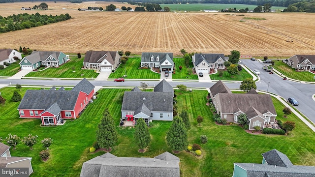 drone / aerial view with a rural view