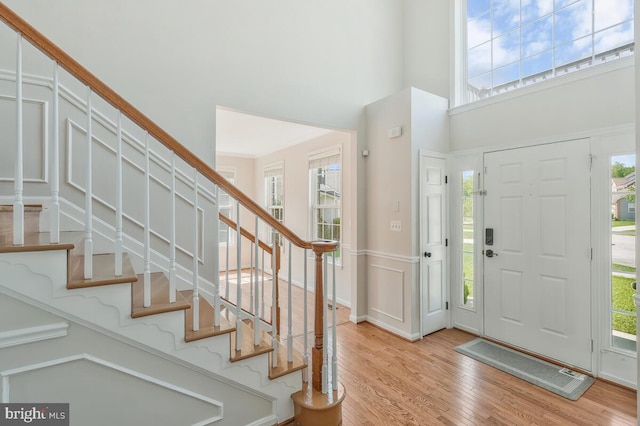 entrance foyer featuring light hardwood / wood-style floors