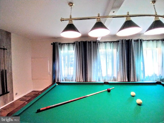 recreation room featuring plenty of natural light and billiards