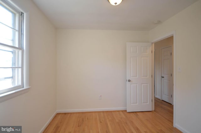 empty room featuring light wood-type flooring