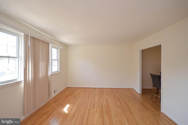 empty room featuring light hardwood / wood-style floors