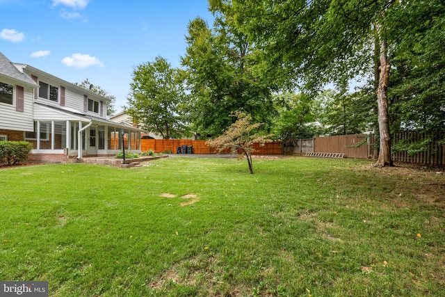 view of yard with a patio area