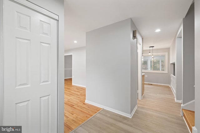 hallway featuring light hardwood / wood-style floors