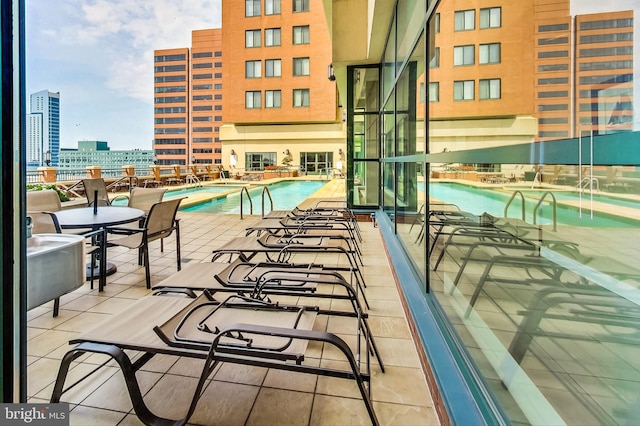 balcony with a patio