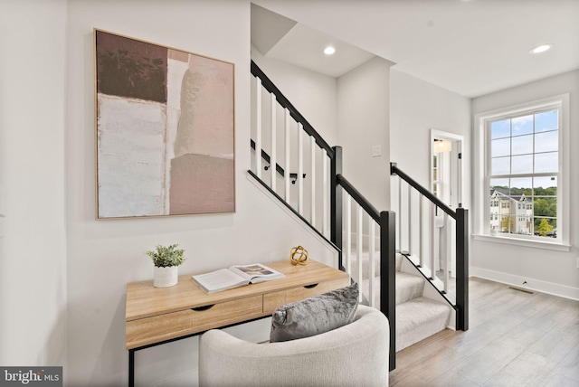 office featuring light hardwood / wood-style flooring