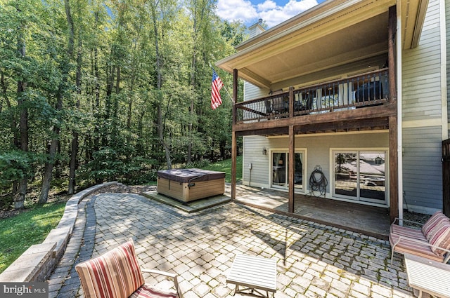 view of patio with a balcony