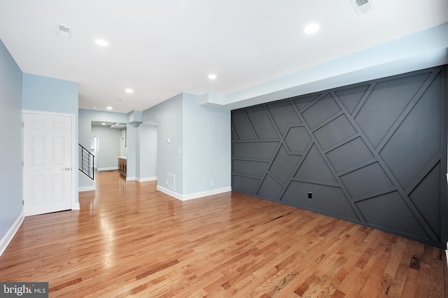 interior space featuring light hardwood / wood-style flooring