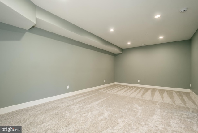 basement featuring carpet floors