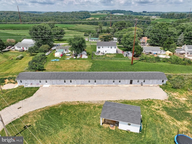 aerial view featuring a rural view