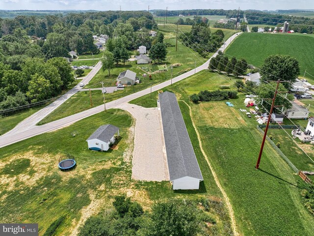 aerial view featuring a rural view