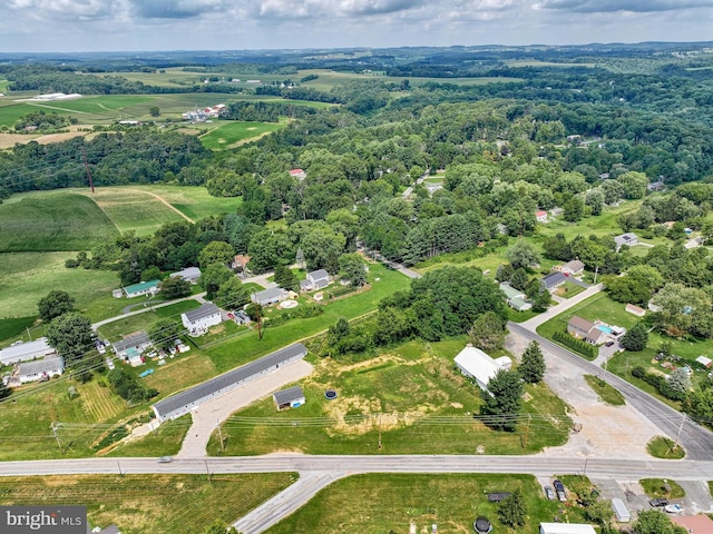 aerial view with a rural view