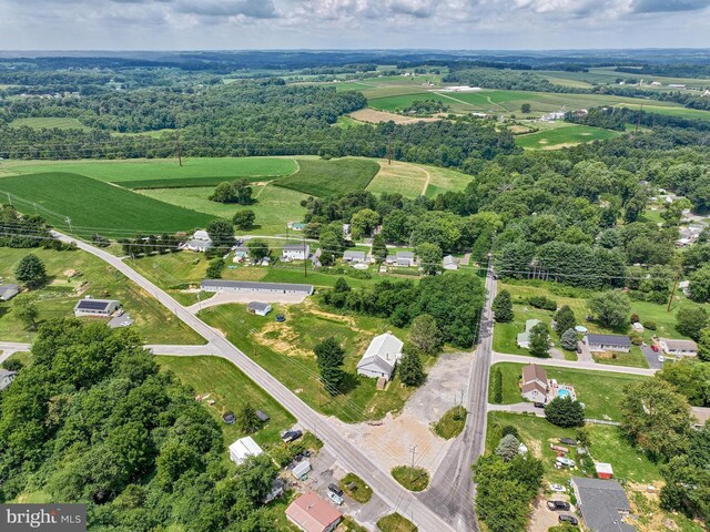 aerial view with a rural view