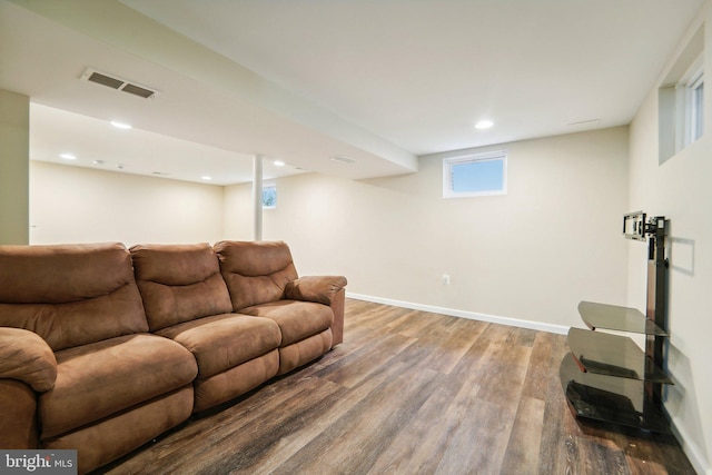 living room featuring hardwood / wood-style floors