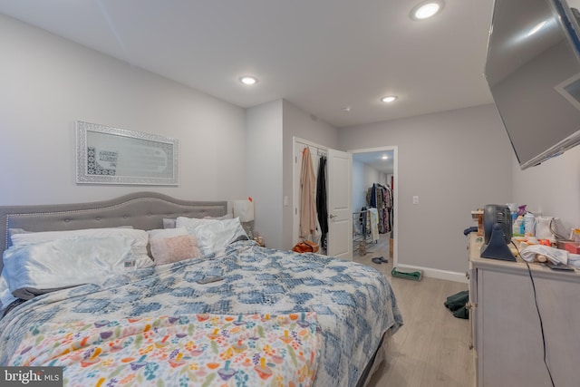 bedroom featuring light hardwood / wood-style flooring