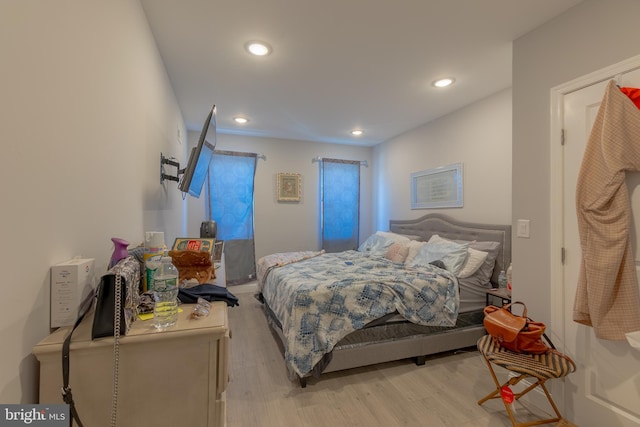 bedroom featuring light hardwood / wood-style floors