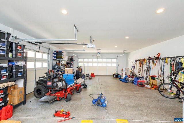 garage featuring a garage door opener