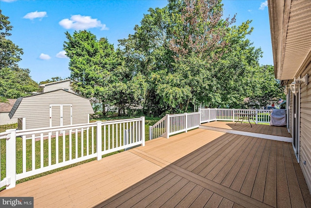 deck with a lawn