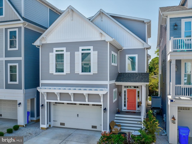 view of property featuring a garage