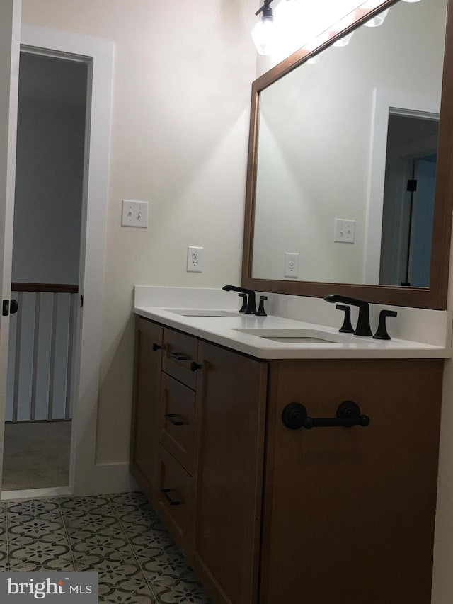 bathroom featuring vanity and tile patterned floors