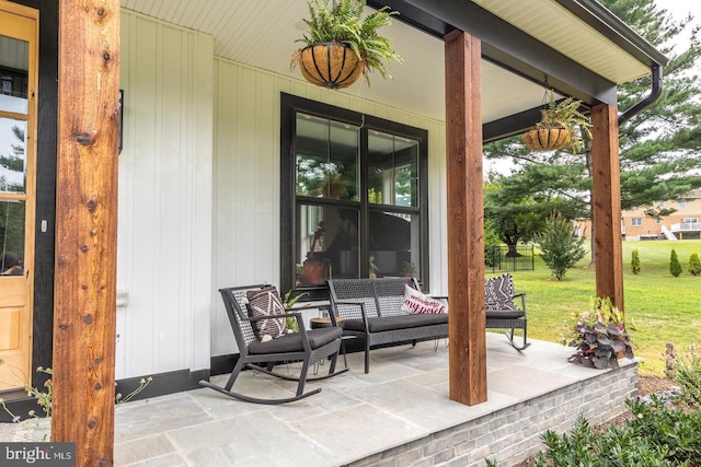 view of patio with covered porch