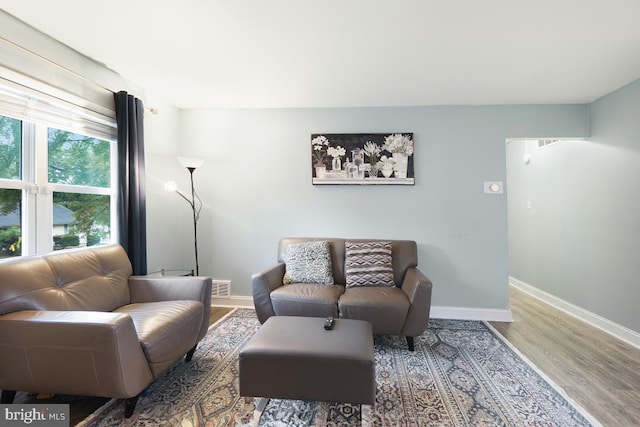 living room featuring hardwood / wood-style floors