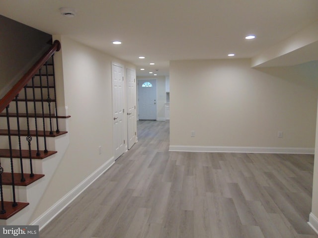 interior space featuring light wood-type flooring