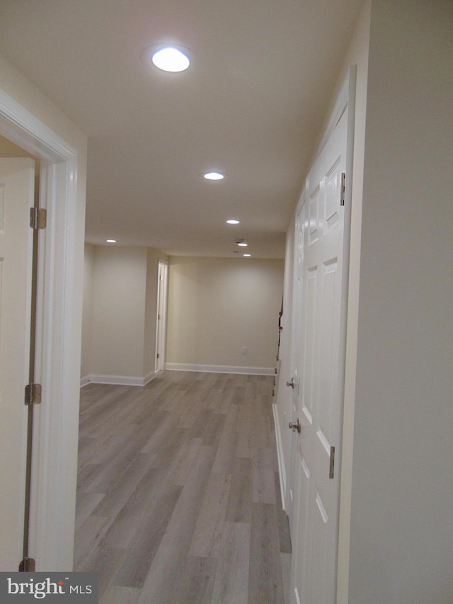 hall featuring light hardwood / wood-style floors