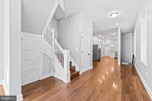 entryway featuring wood-type flooring