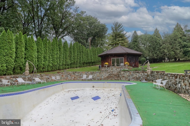 view of pool featuring a gazebo