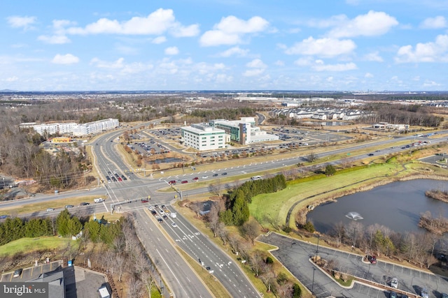 41930 Cushendall Ter, Aldie, VA 20105 - aerial view of property and surrounding area featuring a major roadway and a large body of water