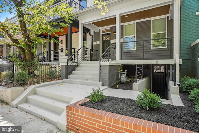 exterior space with covered porch