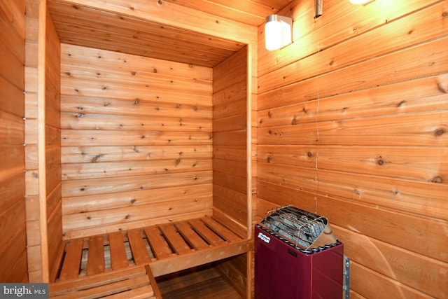 view of sauna