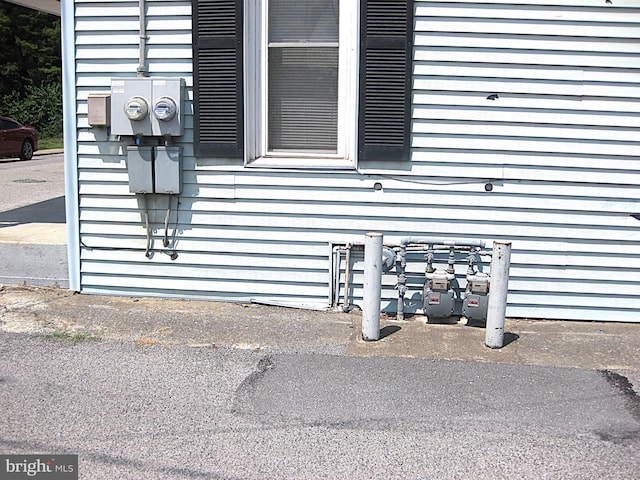 exterior details with gas meter and electric meter