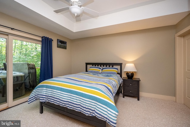 bedroom with carpet and ceiling fan