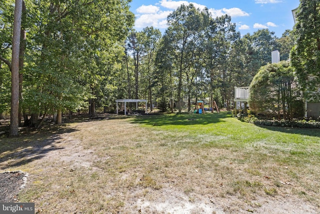 view of yard featuring a playground