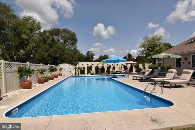 view of pool with a patio