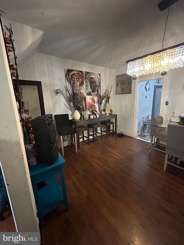 miscellaneous room featuring dark hardwood / wood-style floors