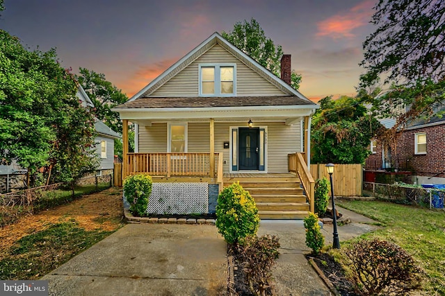 bungalow-style house featuring a porch