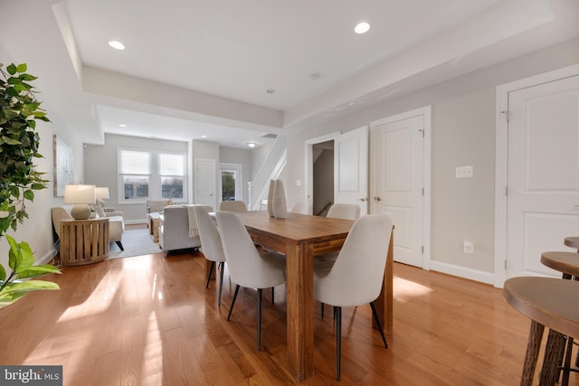 dining room featuring light wood-type flooring