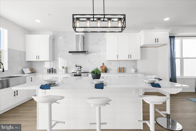 interior space with light hardwood / wood-style floors