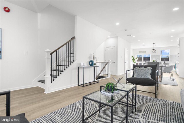 living room featuring hardwood / wood-style floors