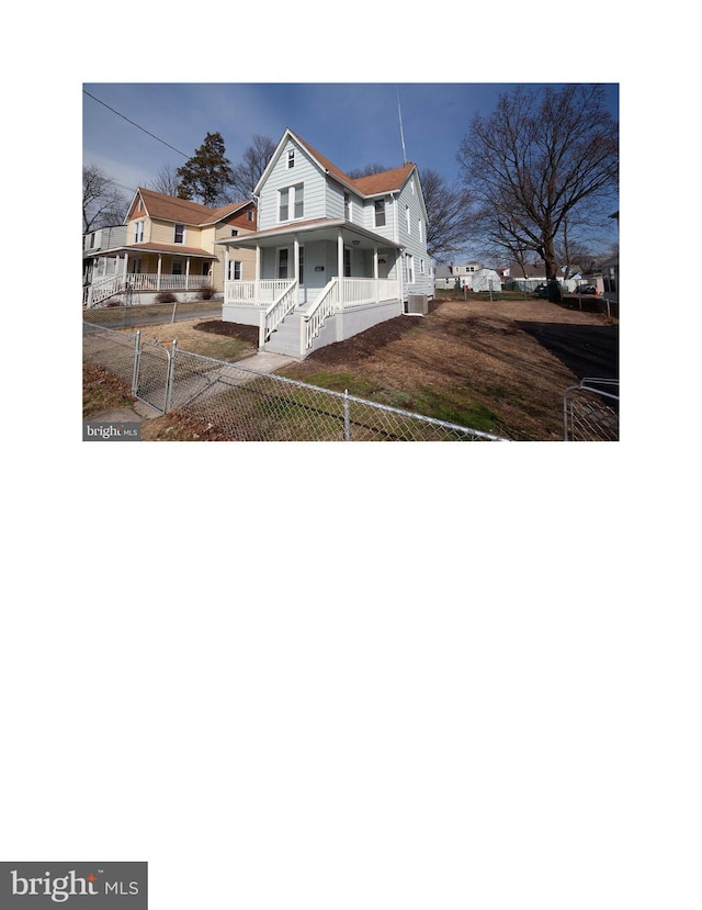 view of front of home with central AC